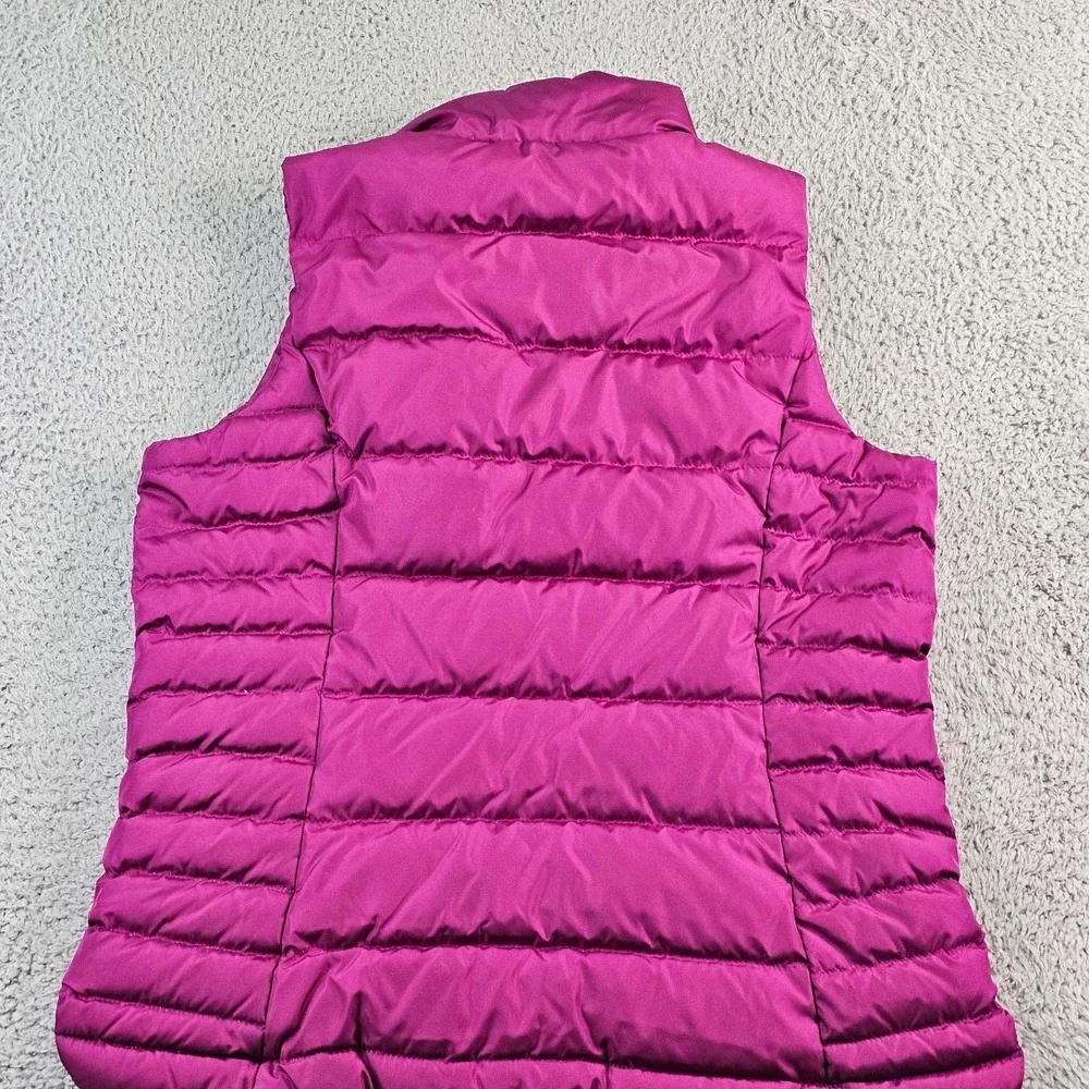 Lands' End Puffer Vest Womens Small 6-8 Pink Down Quilted Zip Winter Insulated